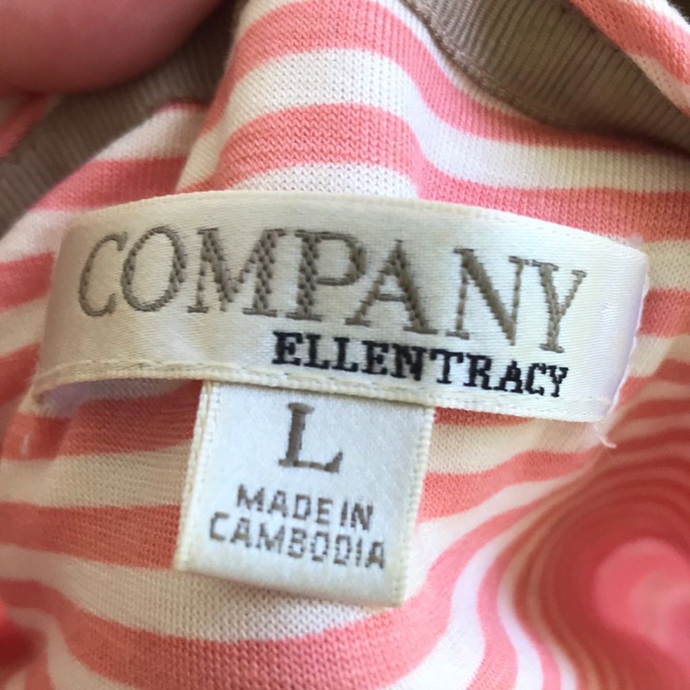 Ellen Tracy Floral Drawstring Waist Coral Comfy Lightweight Summer Dress L - Picture 8 of 8